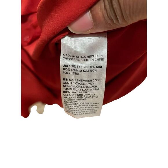 Chicos Tunic Womens 4 (20-22W) Epaulette-Detail Brick Red Drapey Flowy Career - Picture 6 of 7